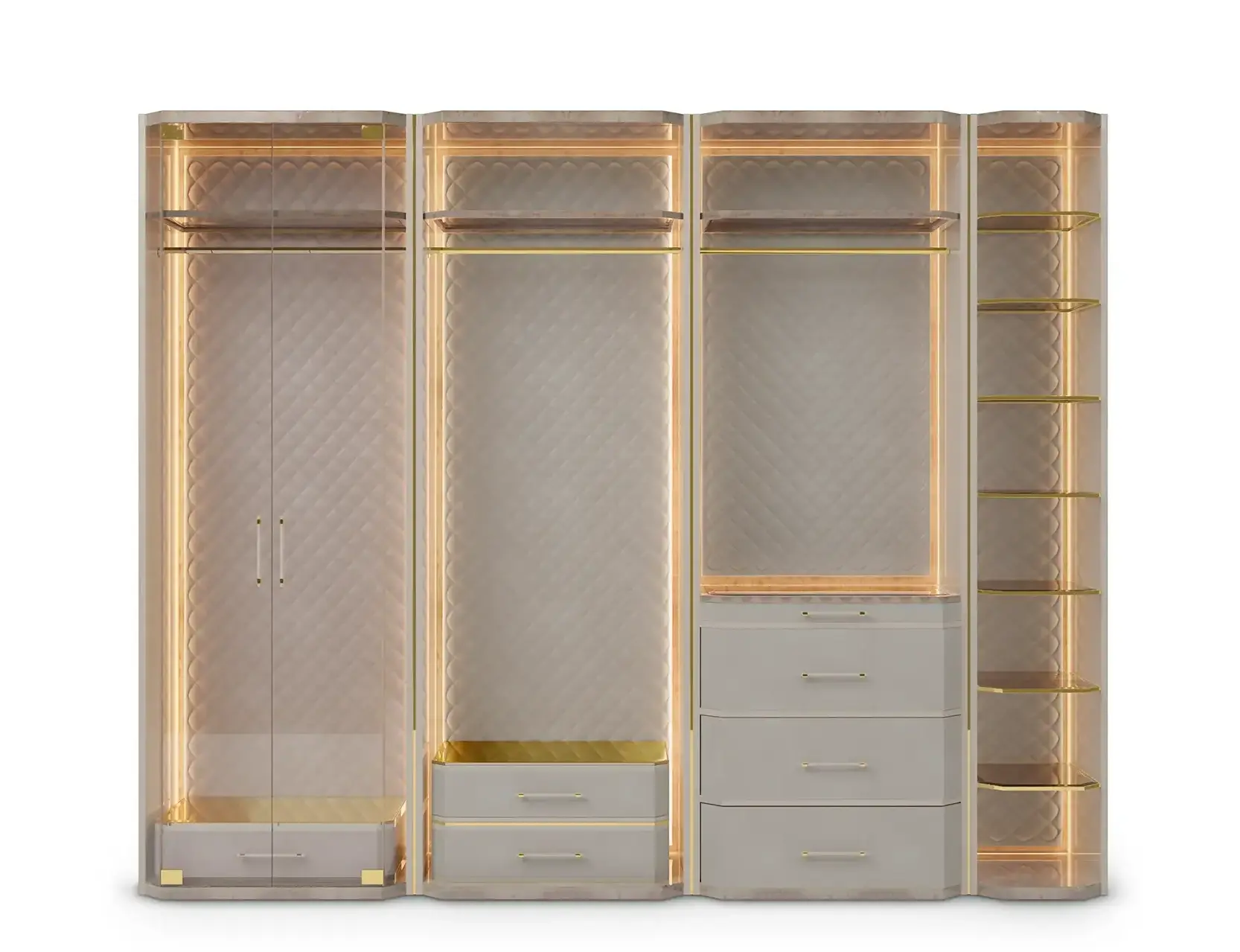 Cadence Beigefarbenes Schranksystem