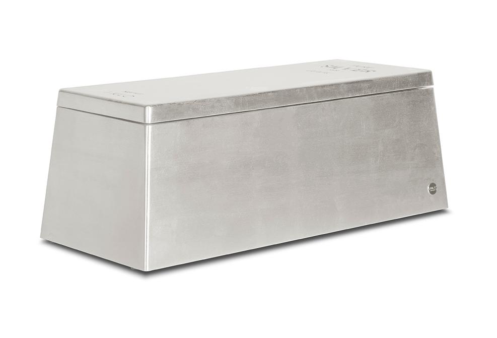 Lunare silberne Spielzeugkiste