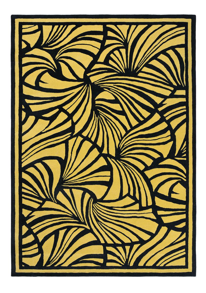 Japanese Fans Gold Teppich | Größe: 120 x 180 cm