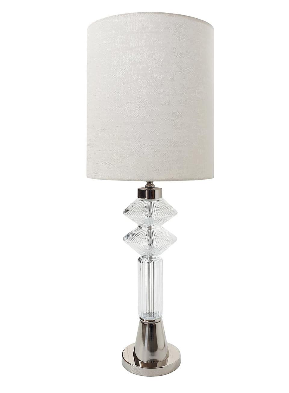 Murano-Glas-Tischlampe in polierter Nickeloptik