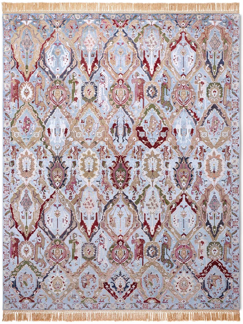 Kava Bagh Reverse Original auf Hellblau Teppich