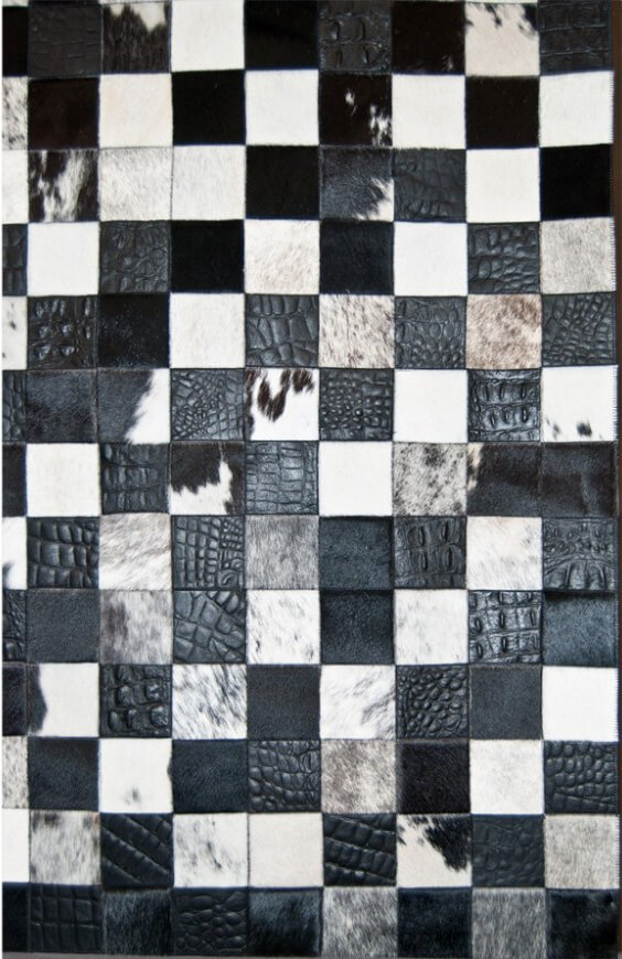 Mosaic Black & White Teppich | Größe: 160 × 220 cm