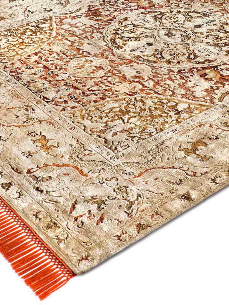 Gold auf Kupfer‑Orange Teppich