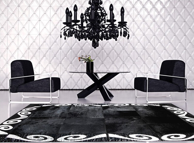 Schwarz & Silber Teppich | Größe: 160 x 200 cm