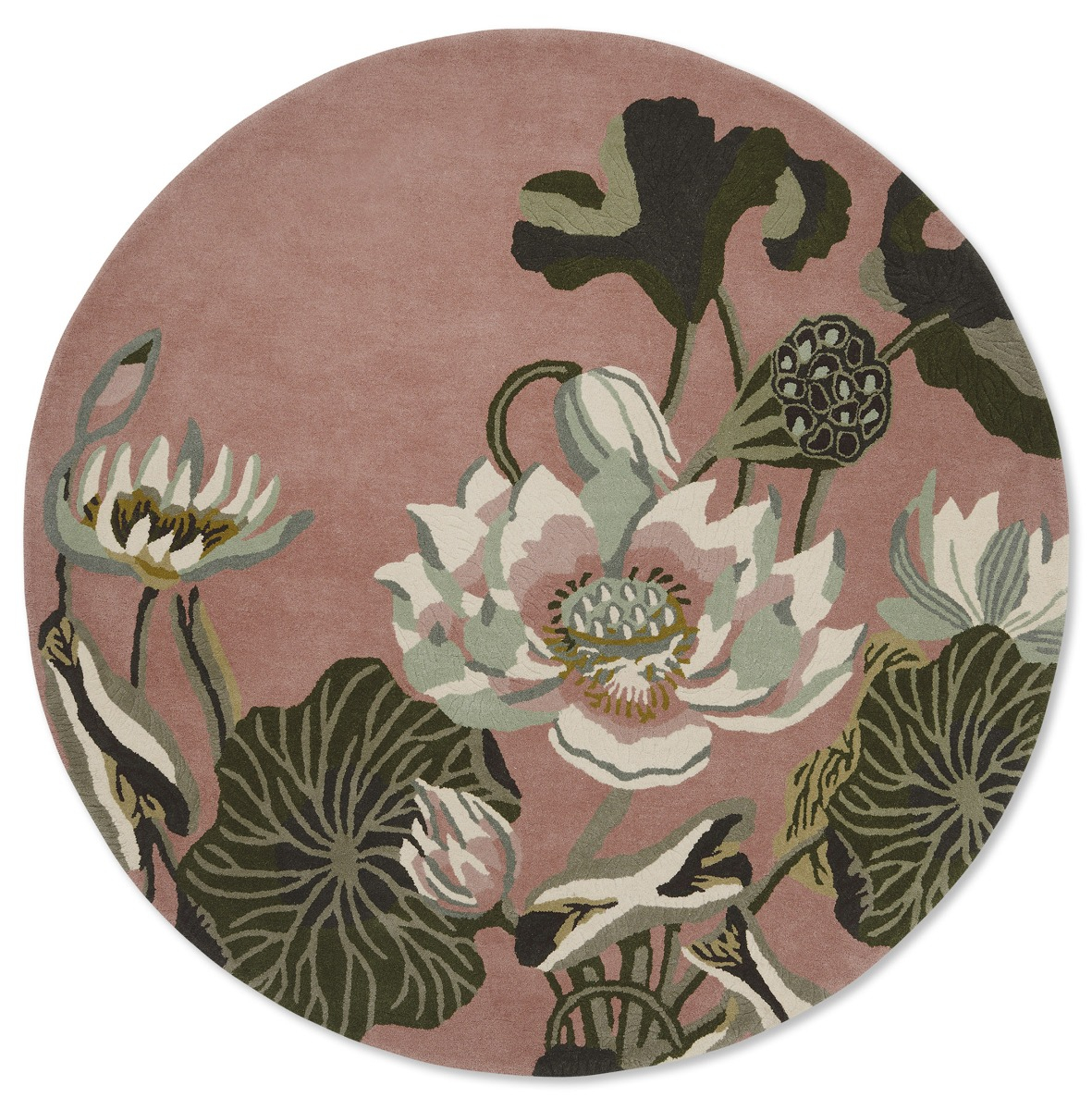 Waterlily Dusty Rose 38602 Runder Teppich | Größe: Ø 200 cm