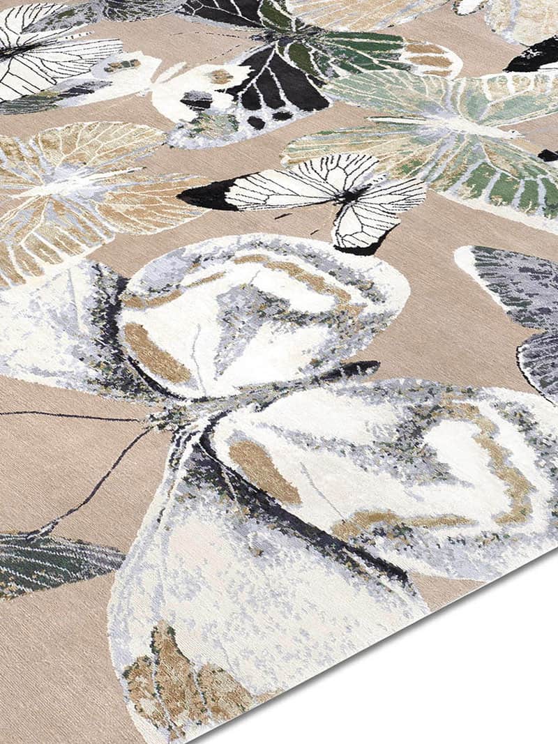 Butterfly Sage‑Beige Grausand Teppich