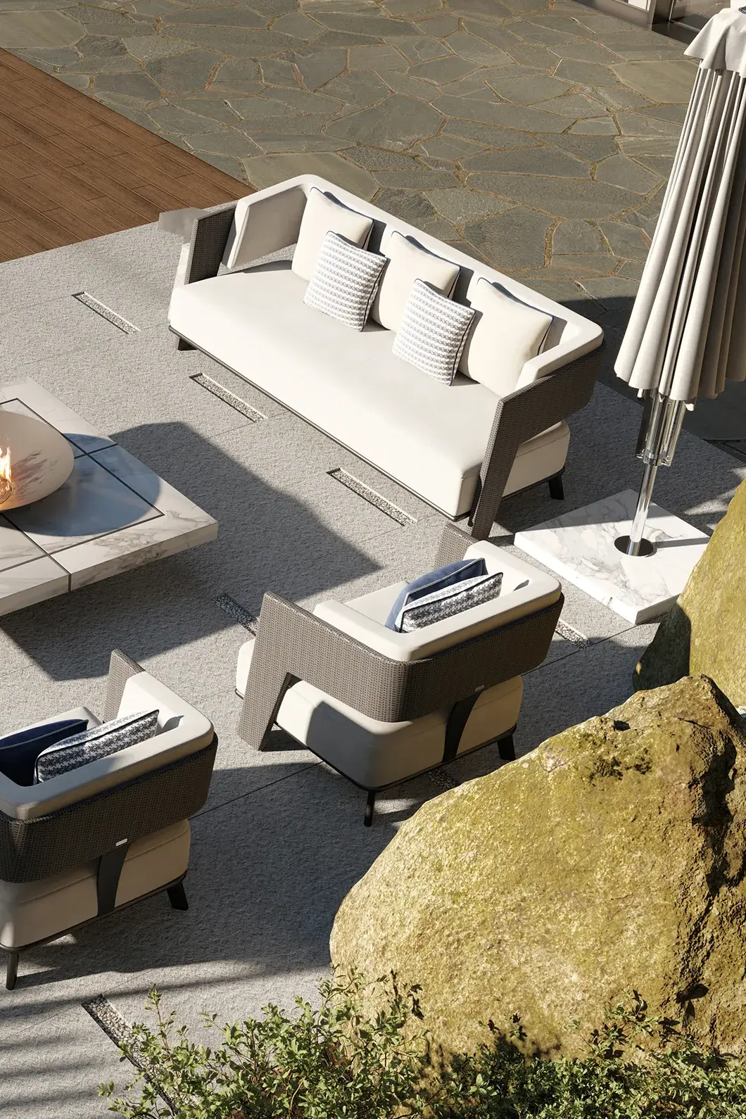 Crown graues Outdoor‑Sofa - 2