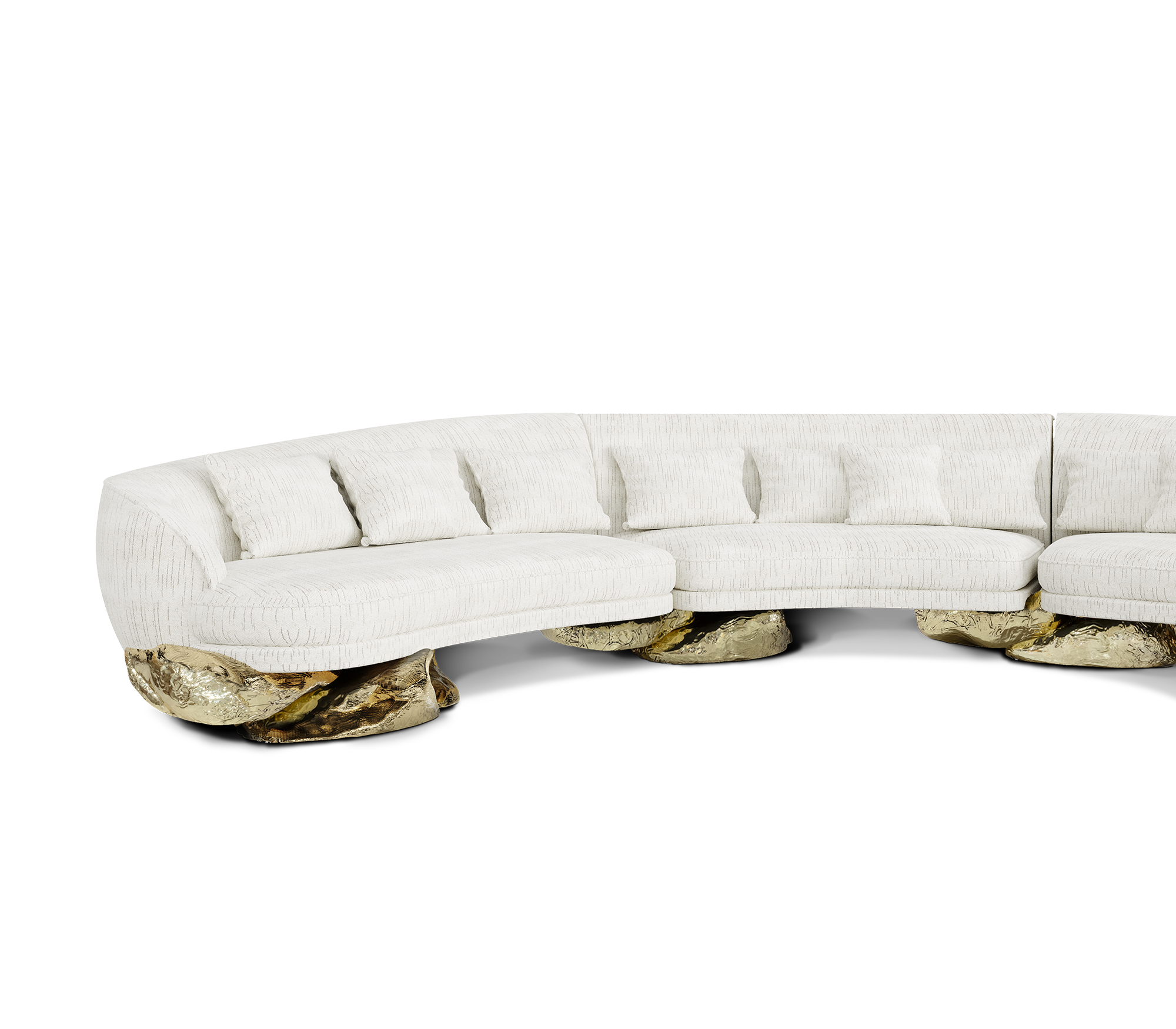 Angora Weißes gebogenes Sofa