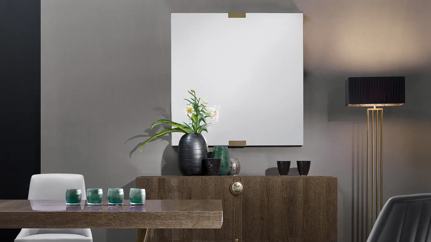 Bronze‑besetzter Leder Elegance Spiegel