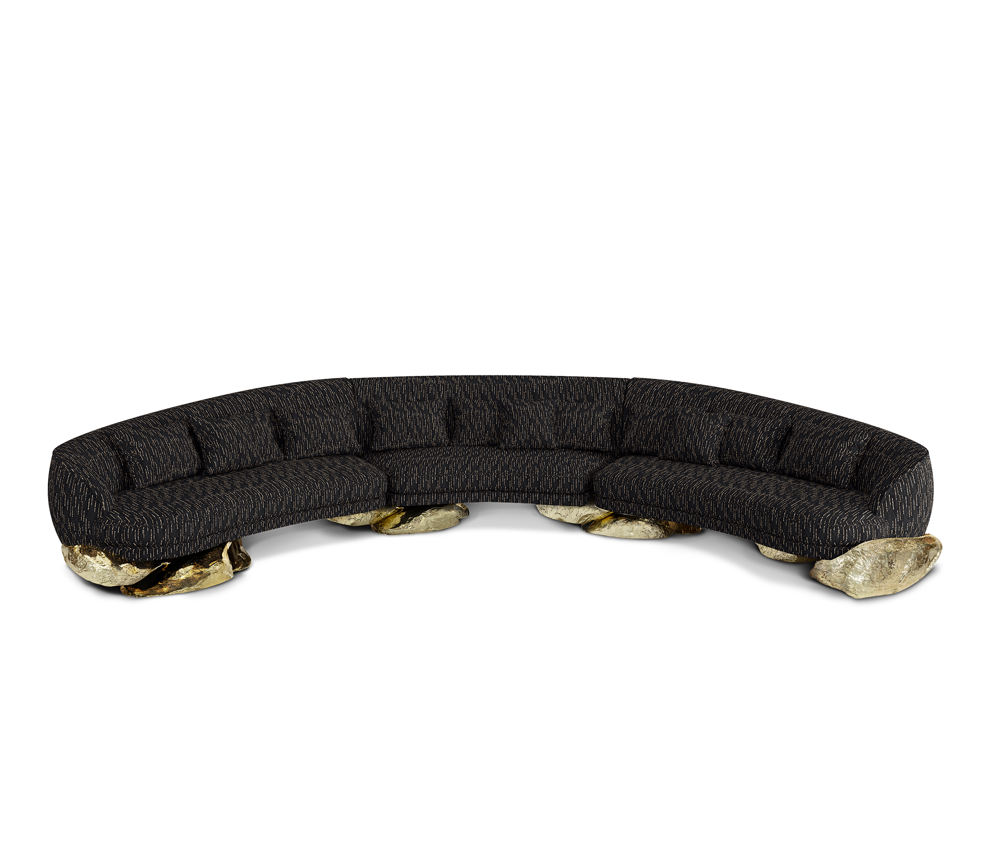 Angora Schwarzes gebogenes Sofa