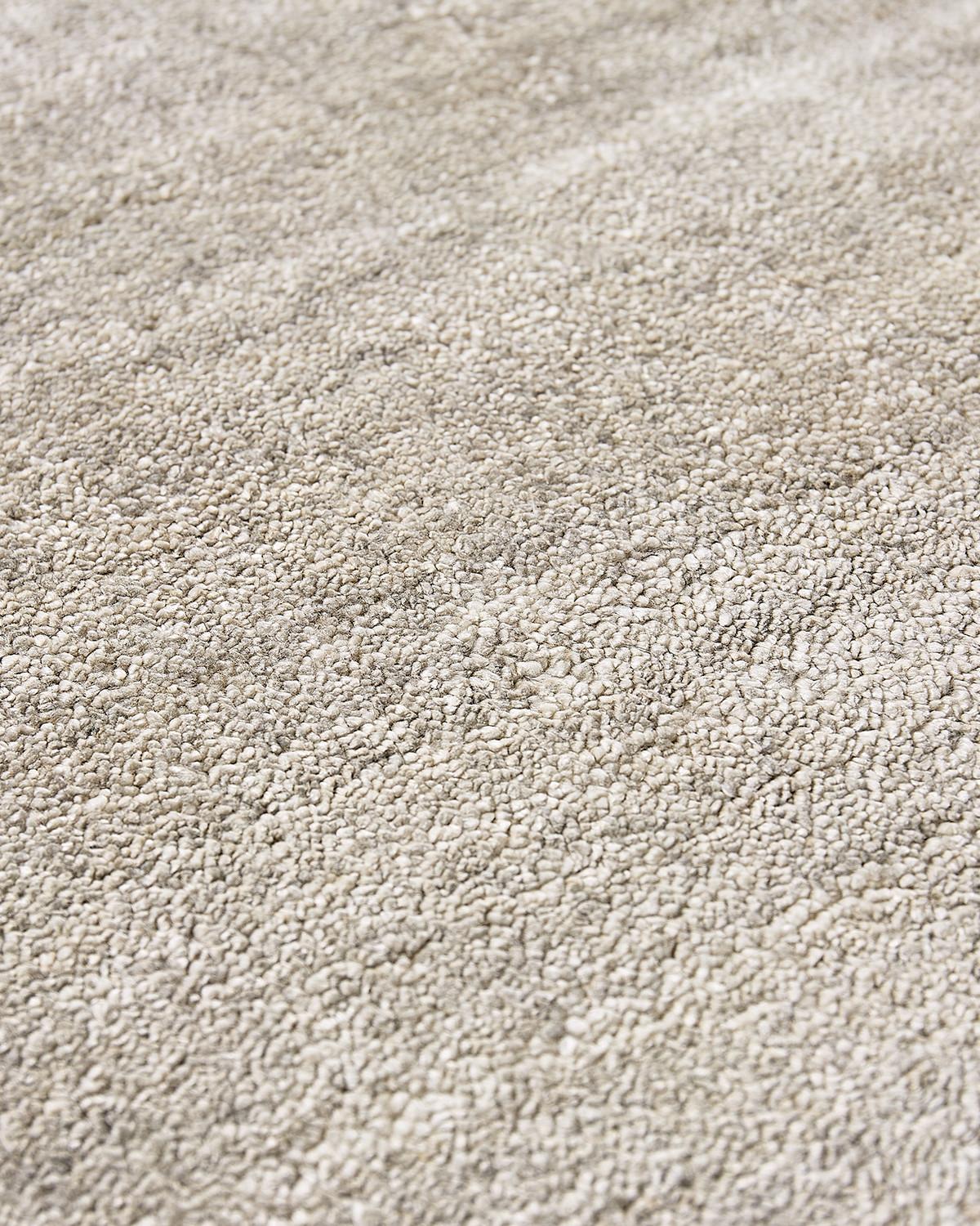 Runder Offwhite Bambusseide Teppich | Größe: Ø 250 cm