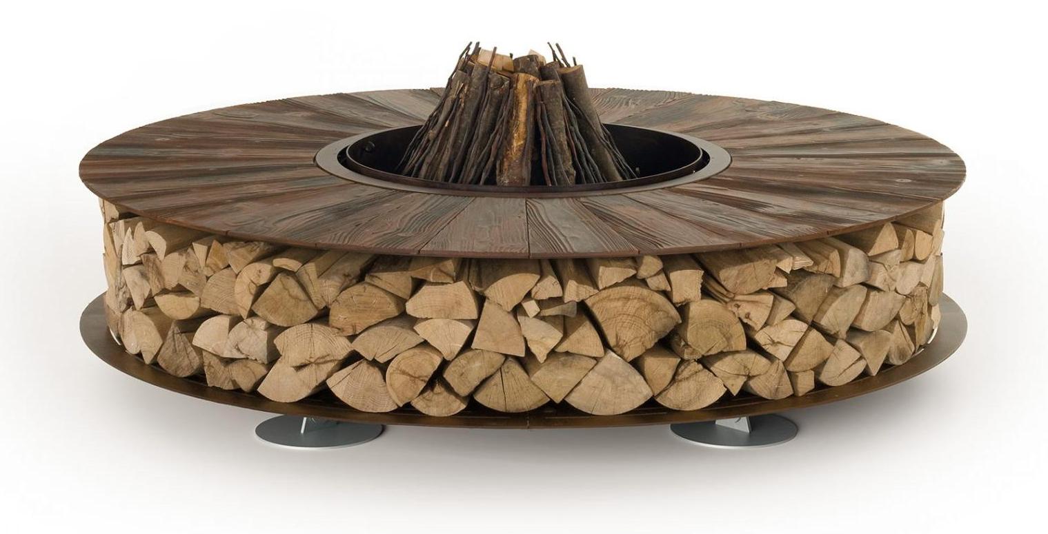 Zero Texture‑Feuerstelle | Fertigstellung: Iron Corten | Dimensions: Ø 300 cm