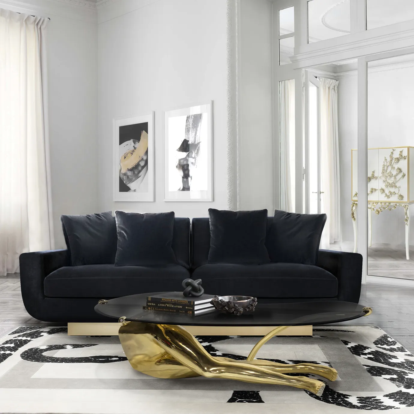 Tavo Poliertes Messing‑Couchtisch