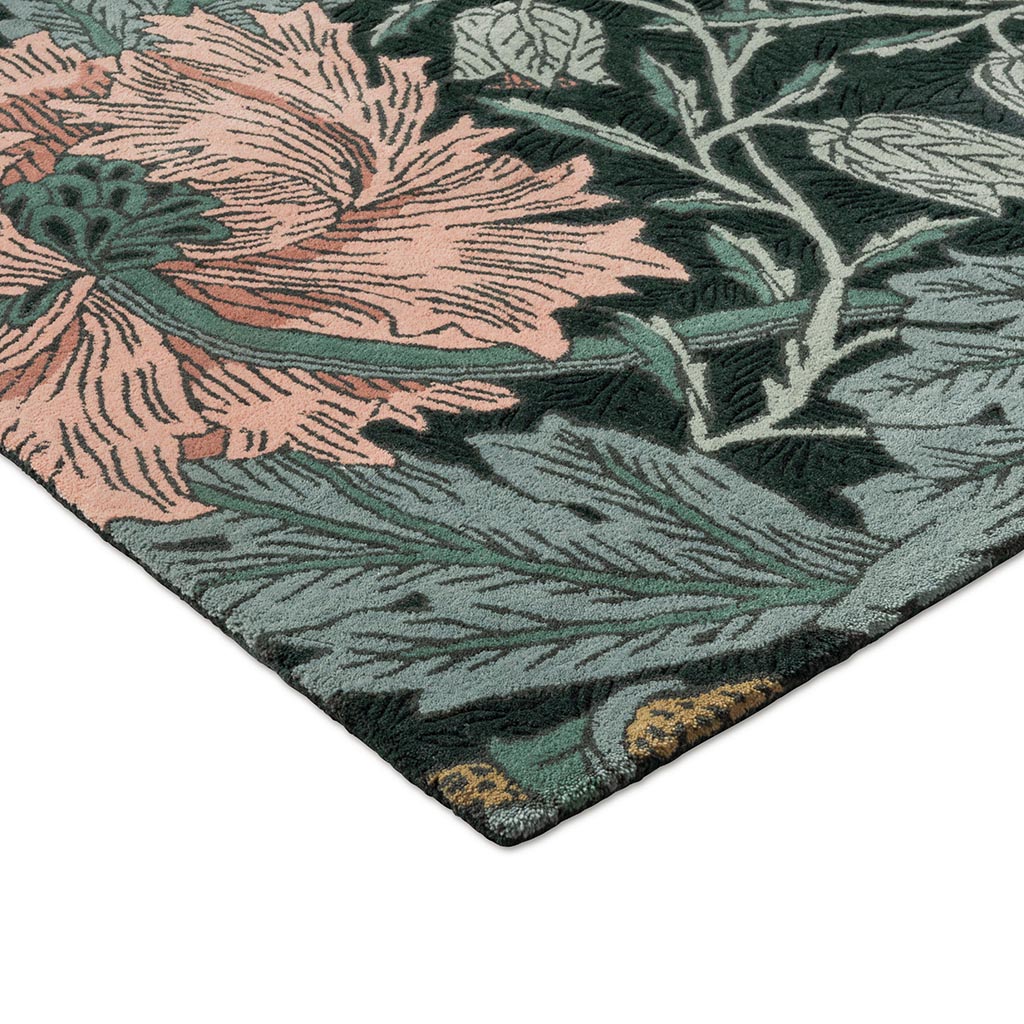 Honeysuckle & Tulip Teal Teppich | Größe: 170 × 240 cm