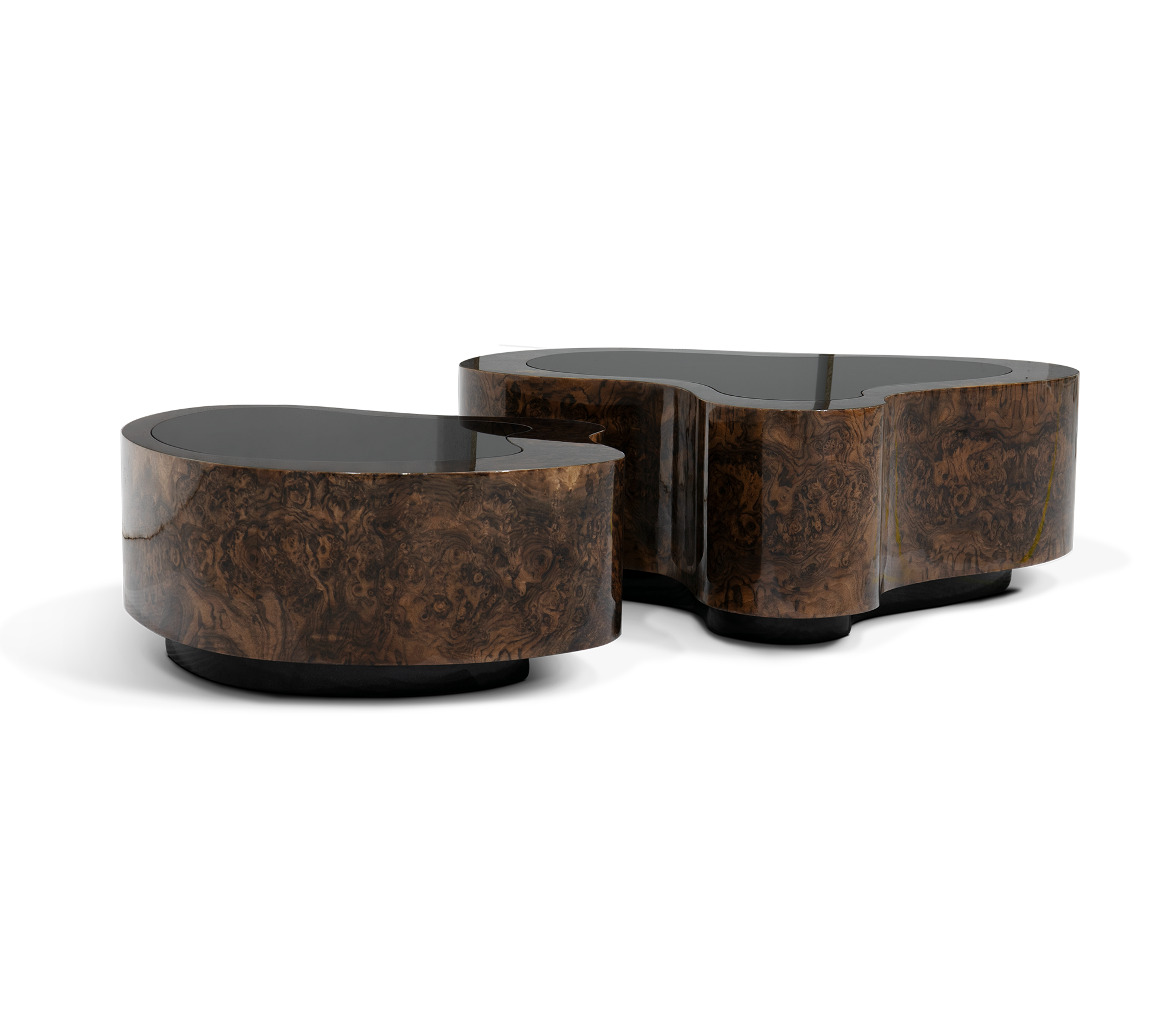 Crest Walnuss Couchtisch‑Set | Konfiguration: Small