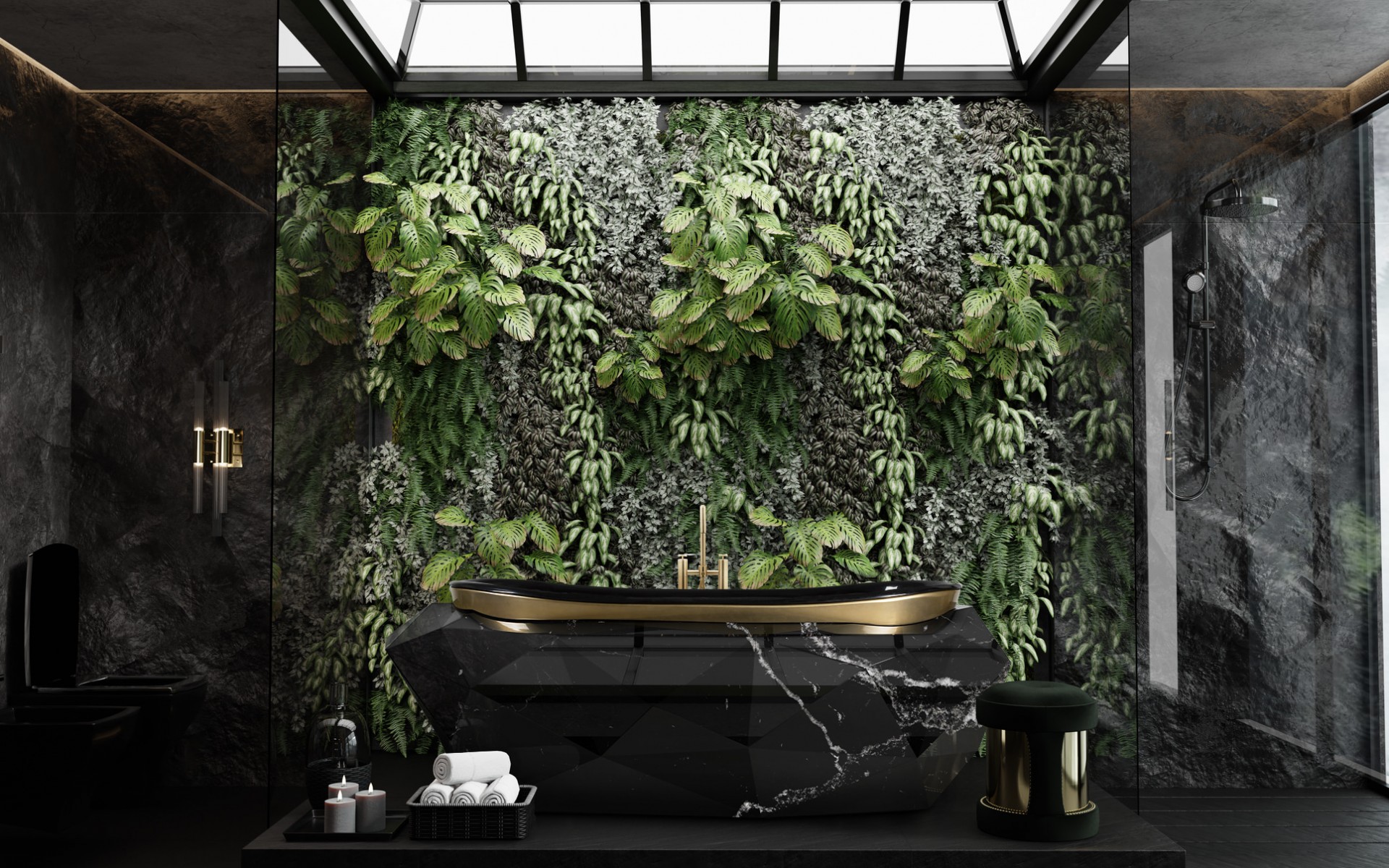 Edelstein-Kunstmarmor Badewanne