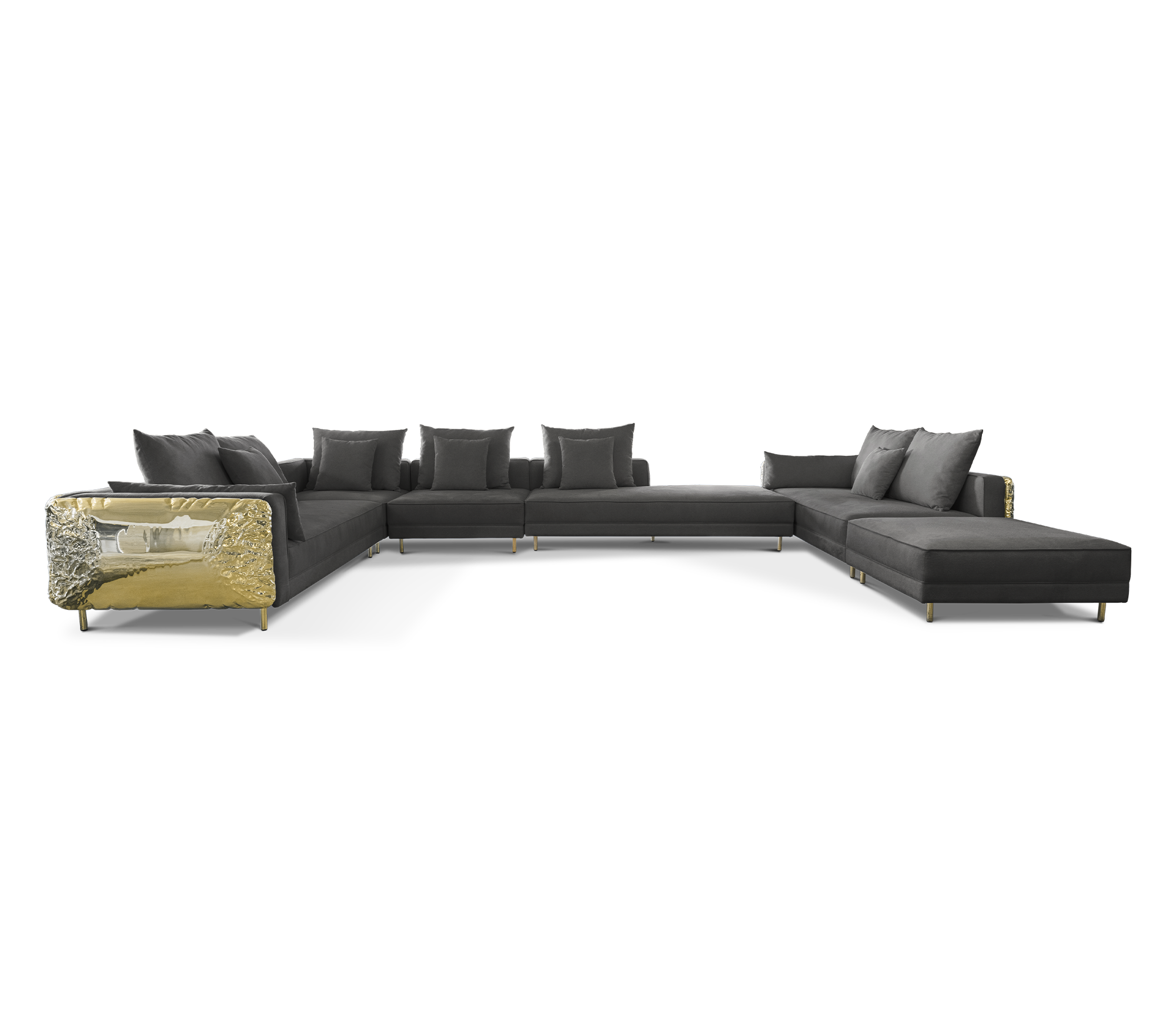 Imperia Schwarzes modulares Sofa