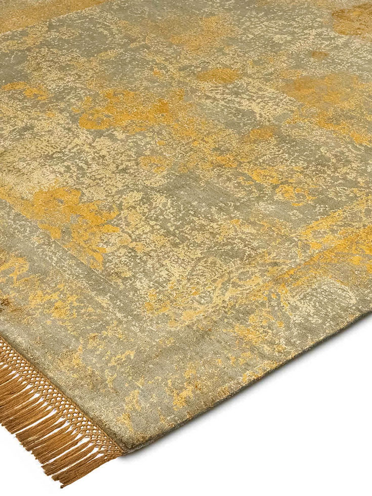 Obvious Gold auf Grau‑Grün Teppich | Größe: 274 x 365 cm