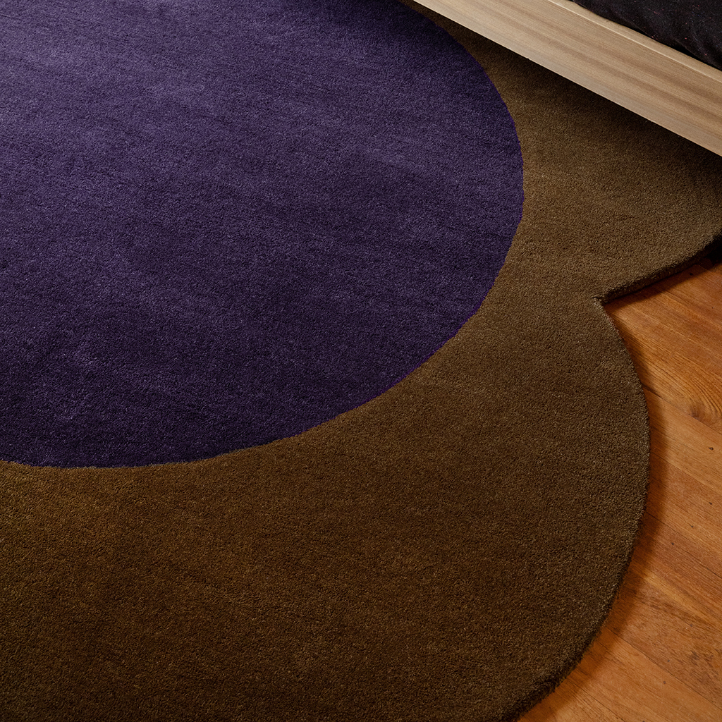 Flower Spot Kastanie/Violett 158401 Teppich | Größe: Ø 150 cm