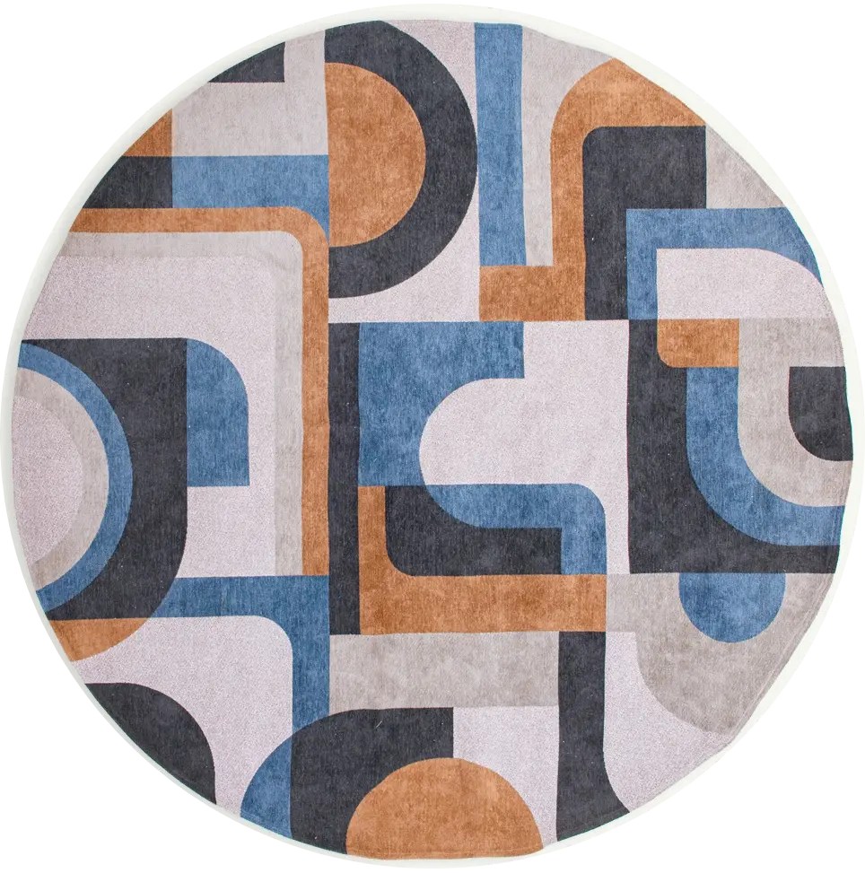Camel Blue 9196 Runder Teppich | Größe: Ø 240 cm