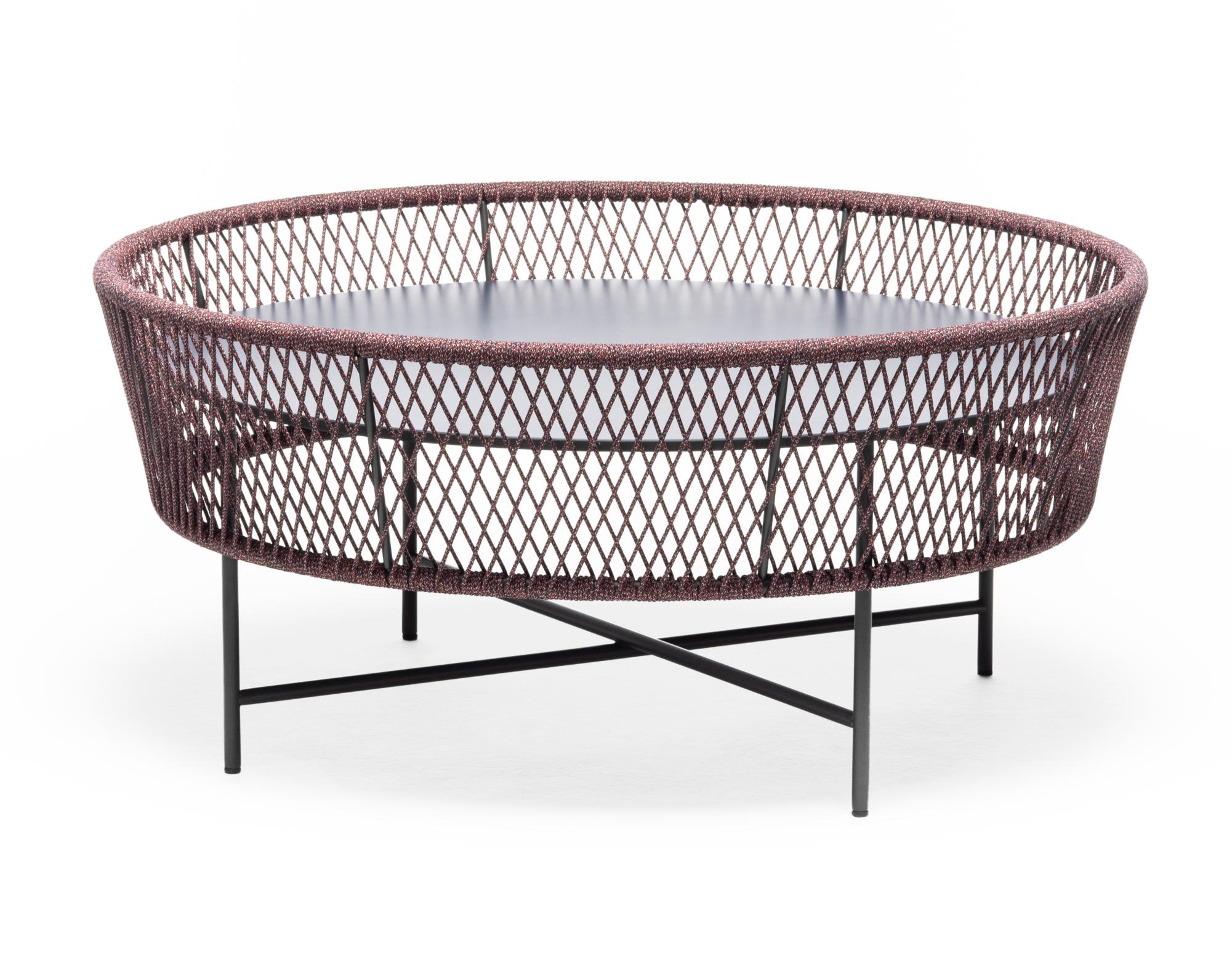 Tamburo LG Runder Blau-Roter Outdoor-Loungetisch