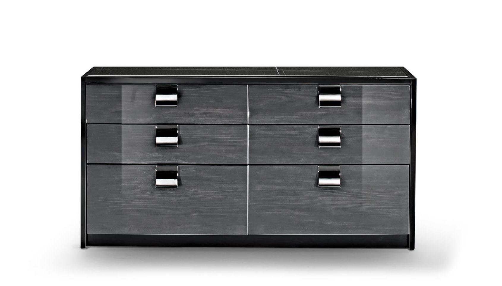 Schwarze Aktenschrank mit 6 Schubladen
