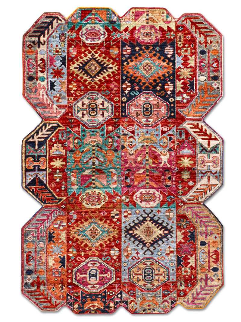 Multishape Color auf Rot 122 × 183 cm Teppich
