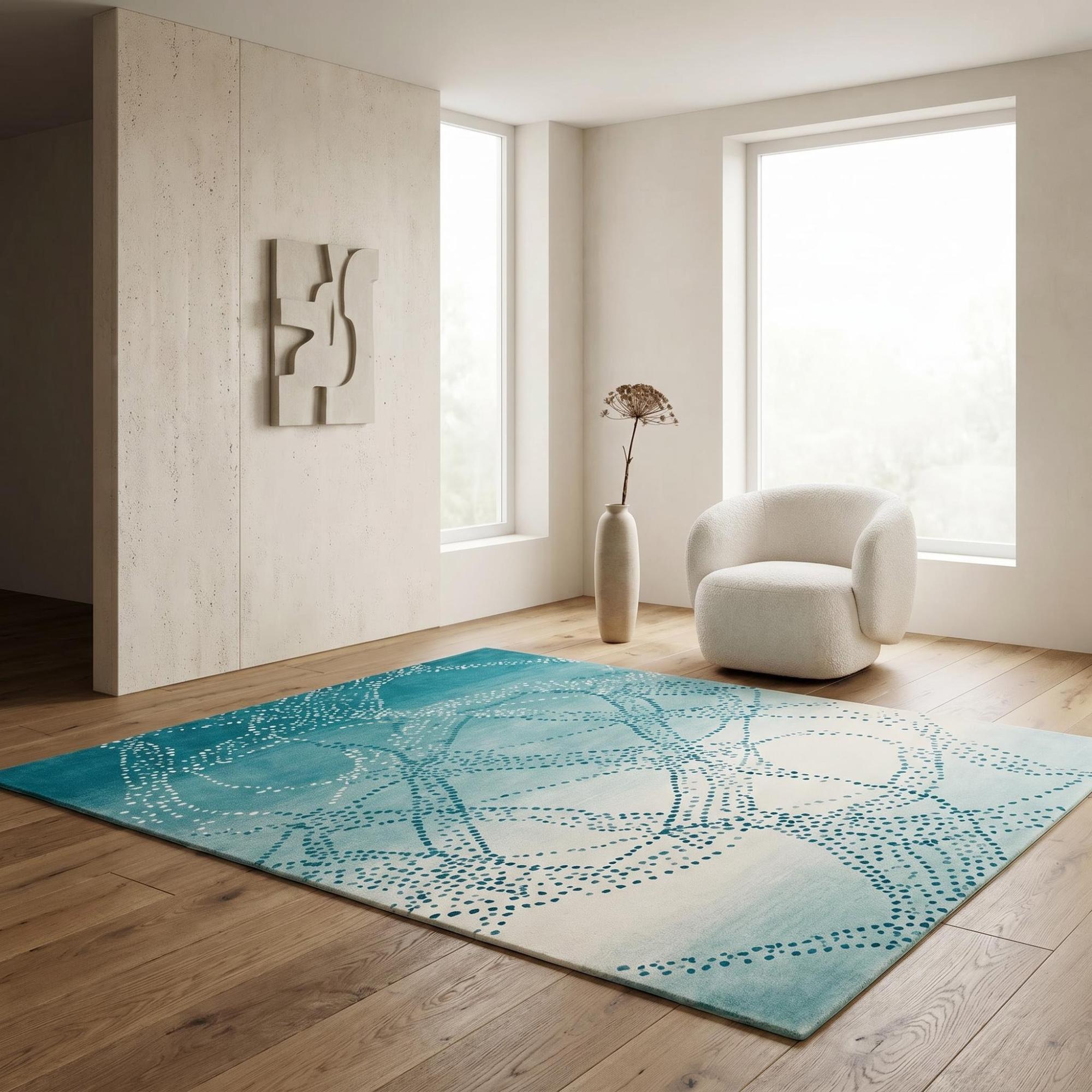 Ocean Web Teal Teppich