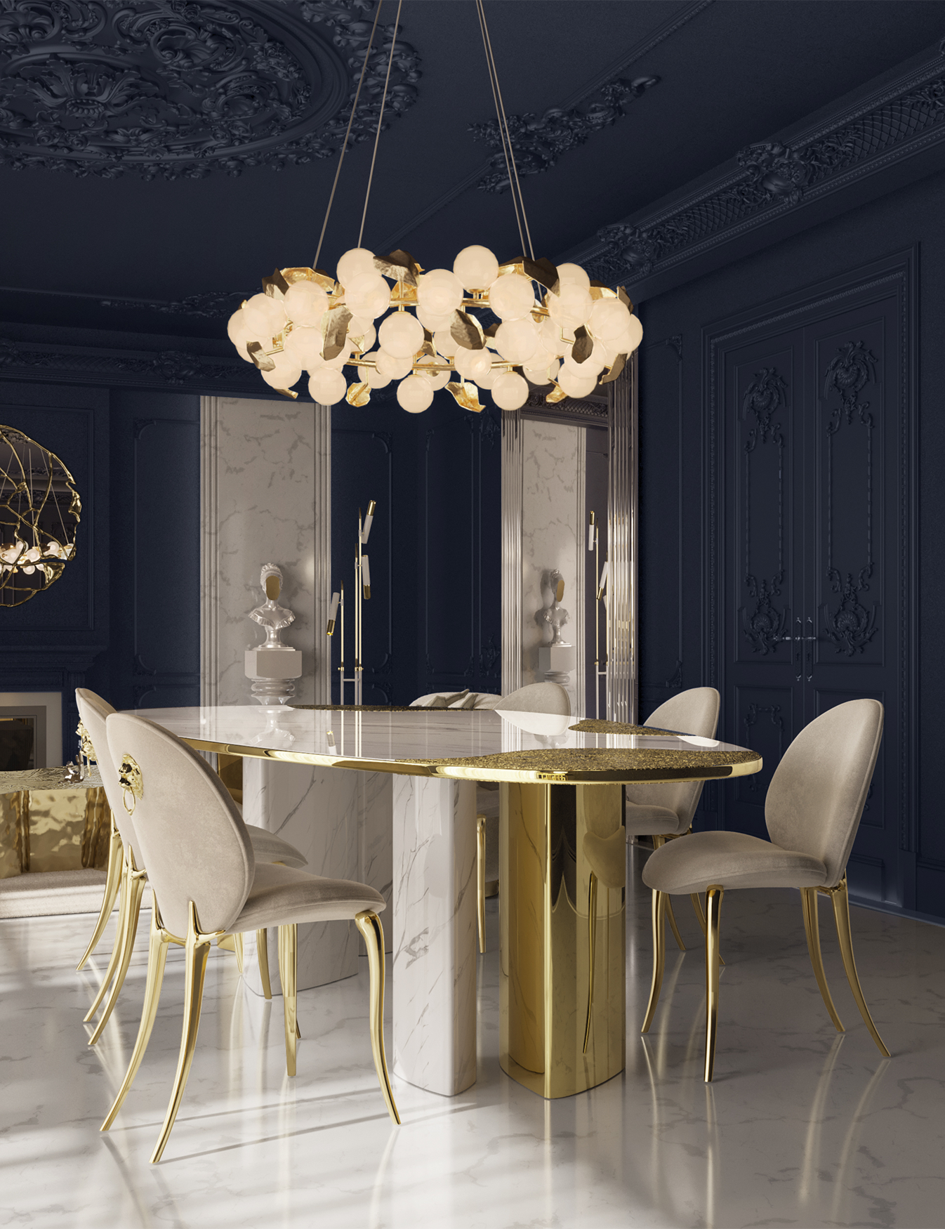 Athena Carrara Marmor & Patina Esstisch