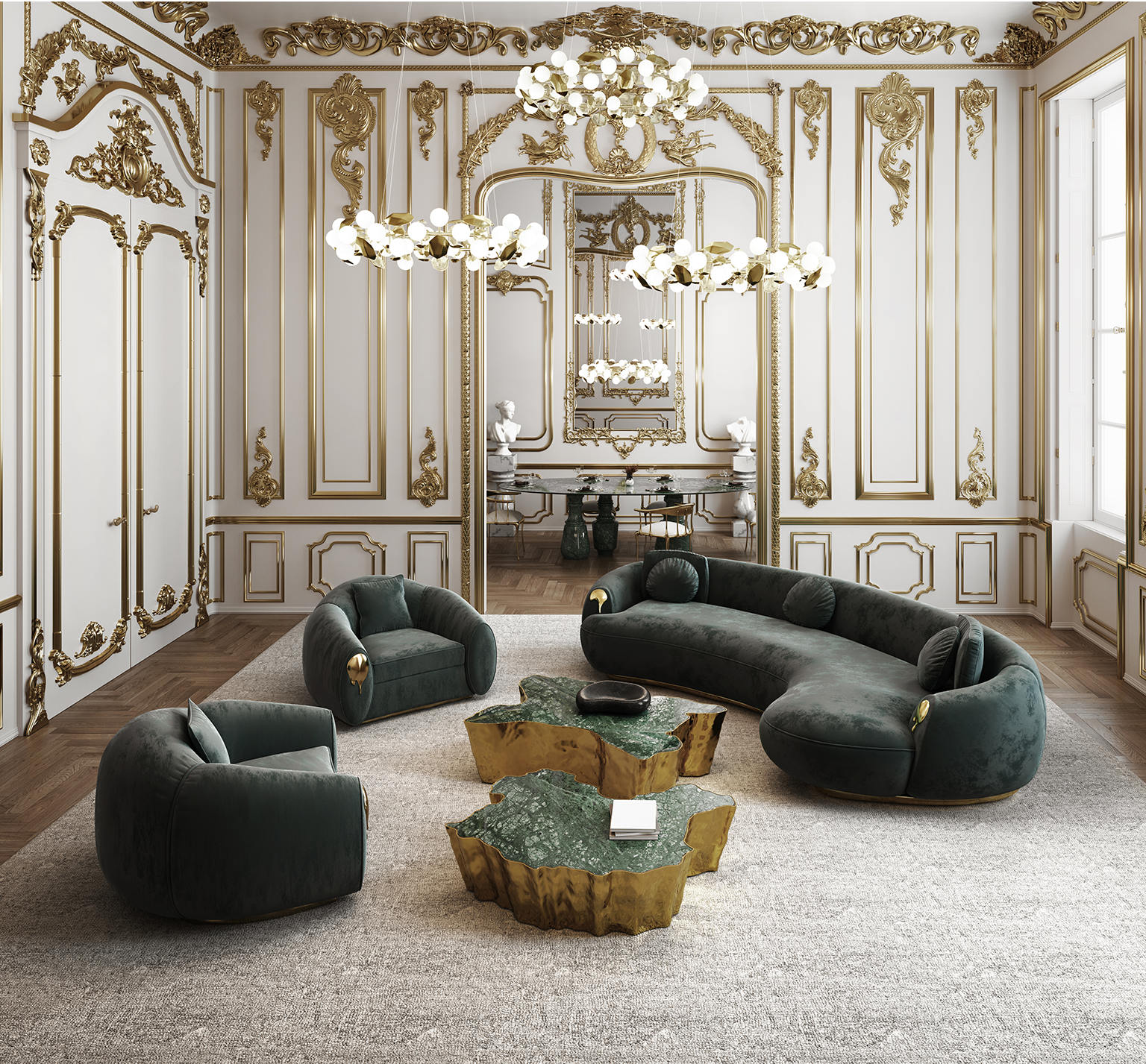 Paradise Stein‑Couchtisch | Dimensions: B 123 x T 102 x H 30 cm