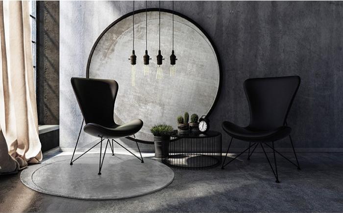 Luna Grau Rund Teppich | Größe: Ø 170 cm