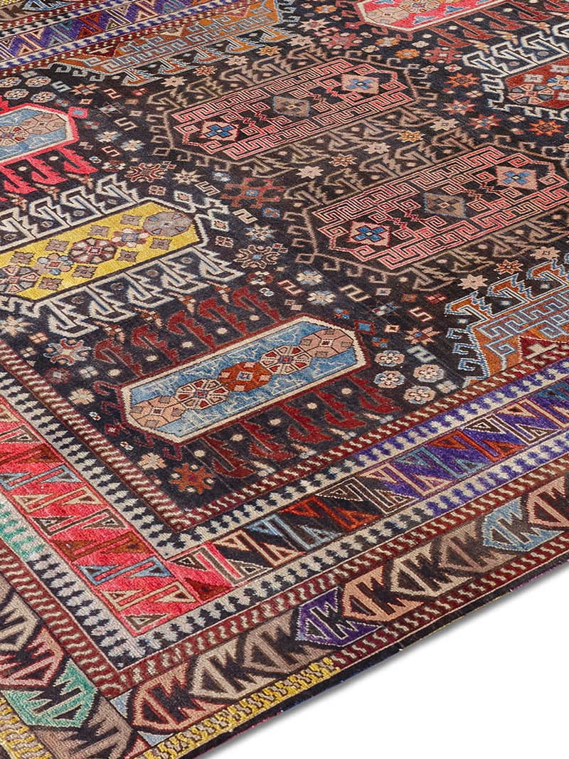 Original auf Natur-Schwarz Teppich