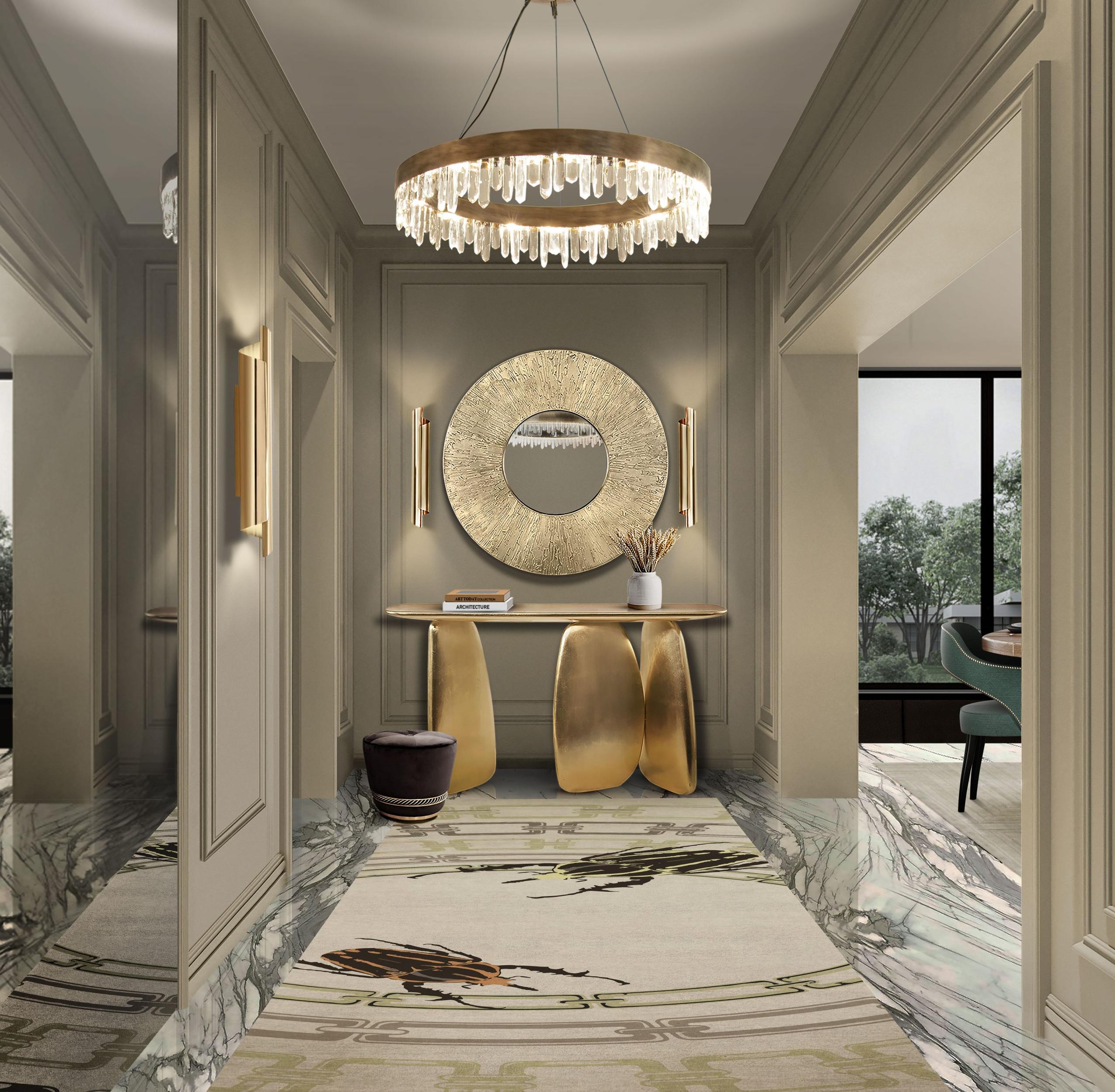 Skulpturaler Gold-Konsolentisch