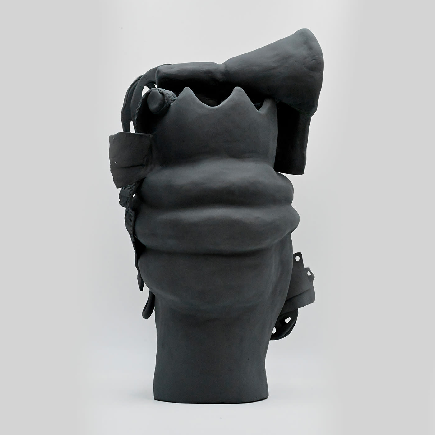 Maure‑Kopf grau matt Skulptur