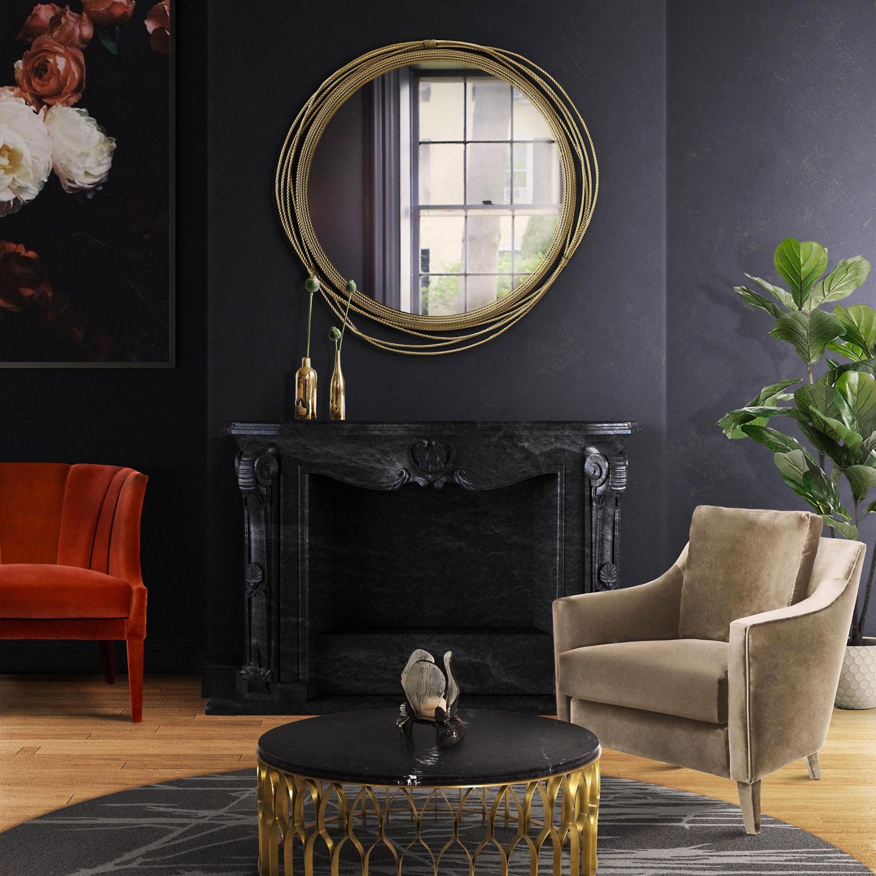 Runder Messing-Wandspiegel