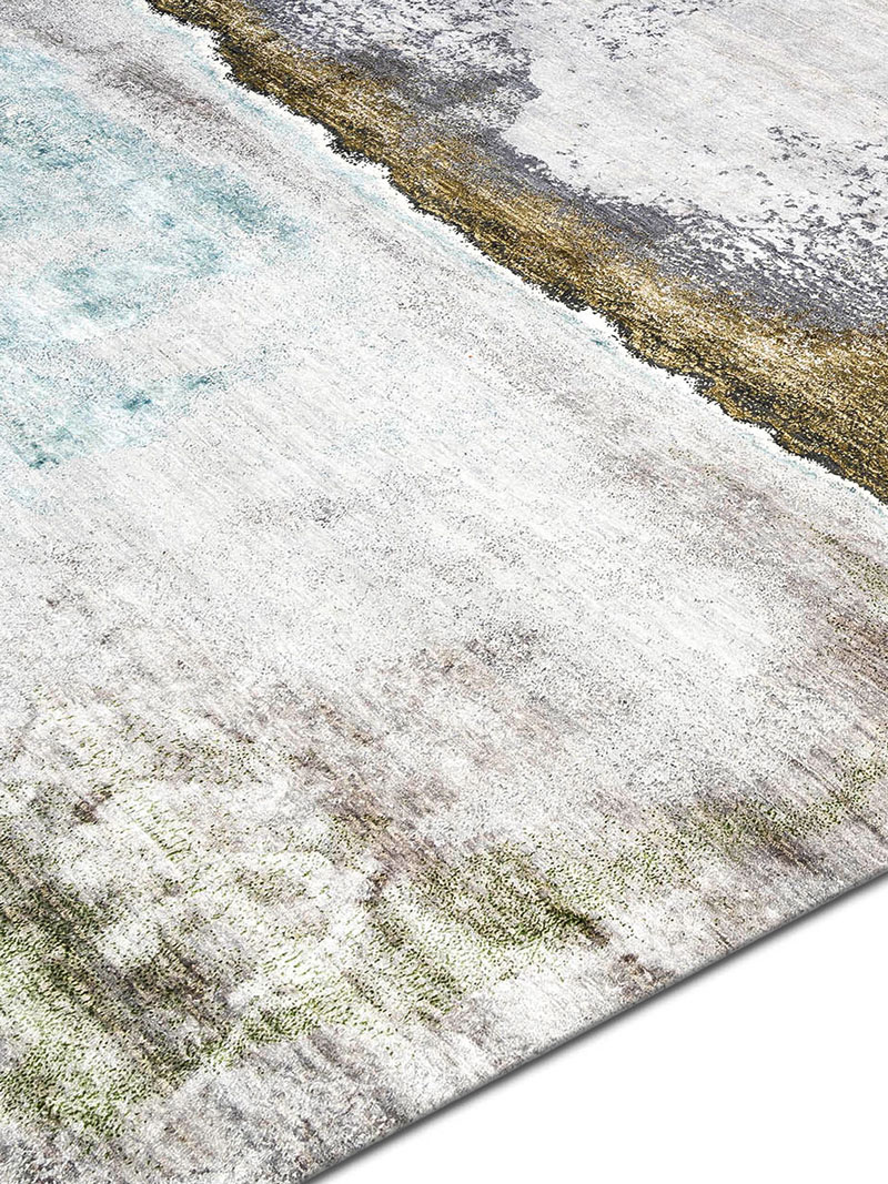 GreenRust auf Grau Teppich | Größe: 183 x 274 cm