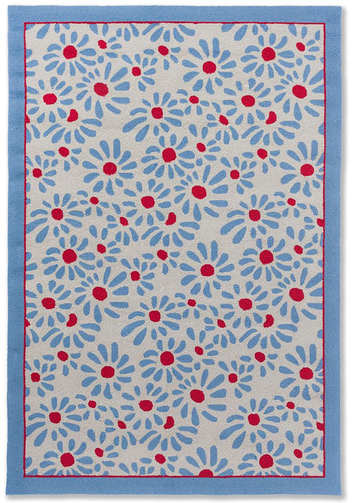 Thorncliff Daisy Sky Blu Outdoor-Teppich | Größe: 200 × 280 cm