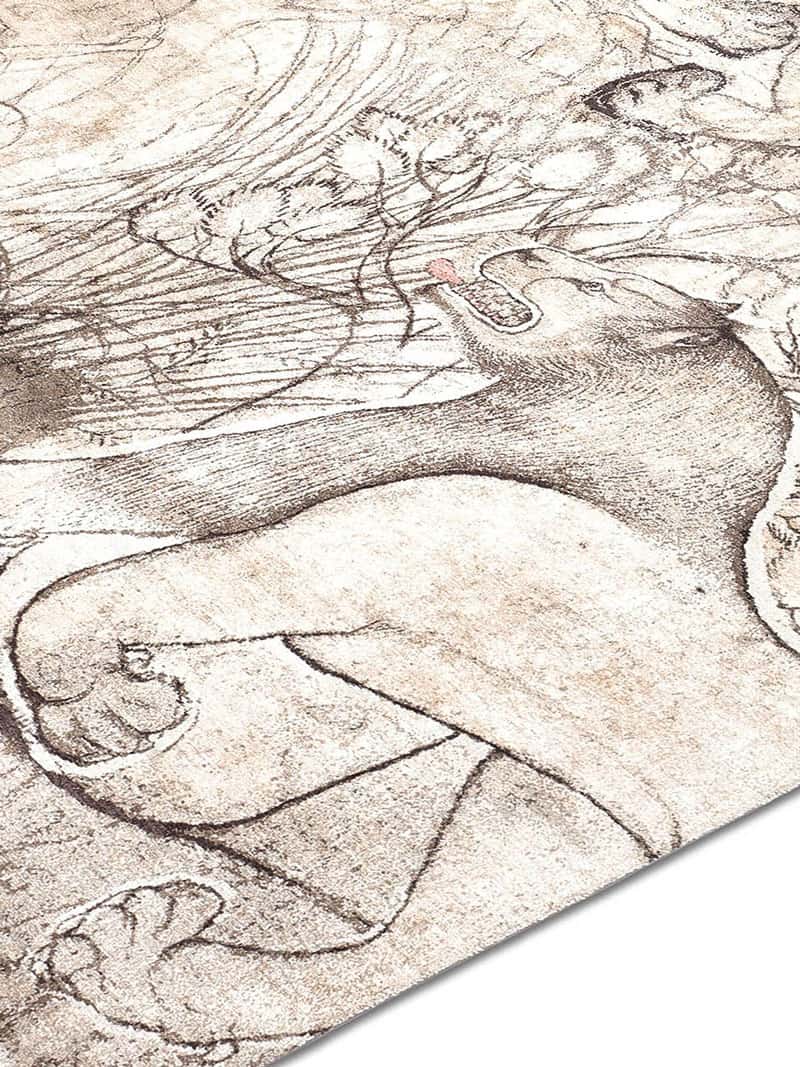 Two Lions Original auf Beige Teppich