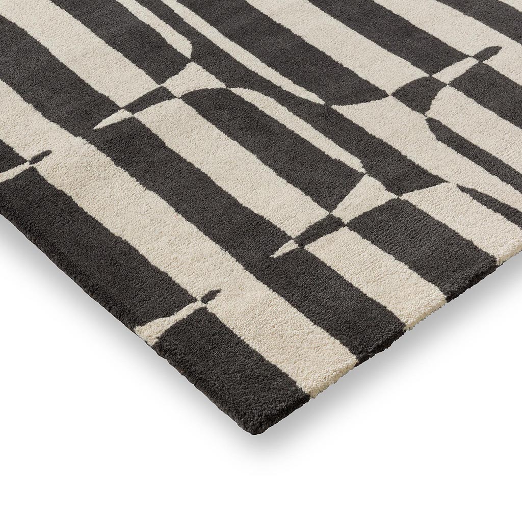 Lohko Stripe Charcoal Teppich | Größe: 120 × 180 cm