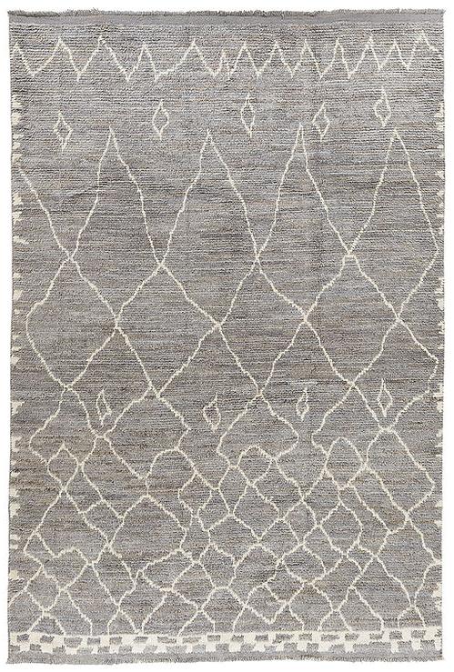 Berber Grau Hoher Flor Teppich | Größe: 200 x 300 cm