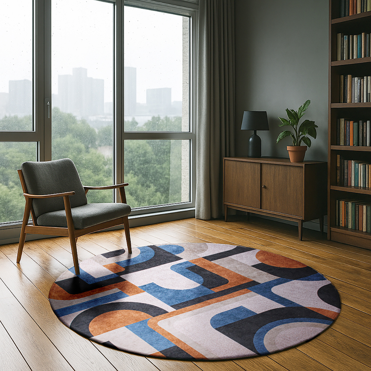 Camel Blue 9196 Runder Teppich | Größe: Ø 240 cm
