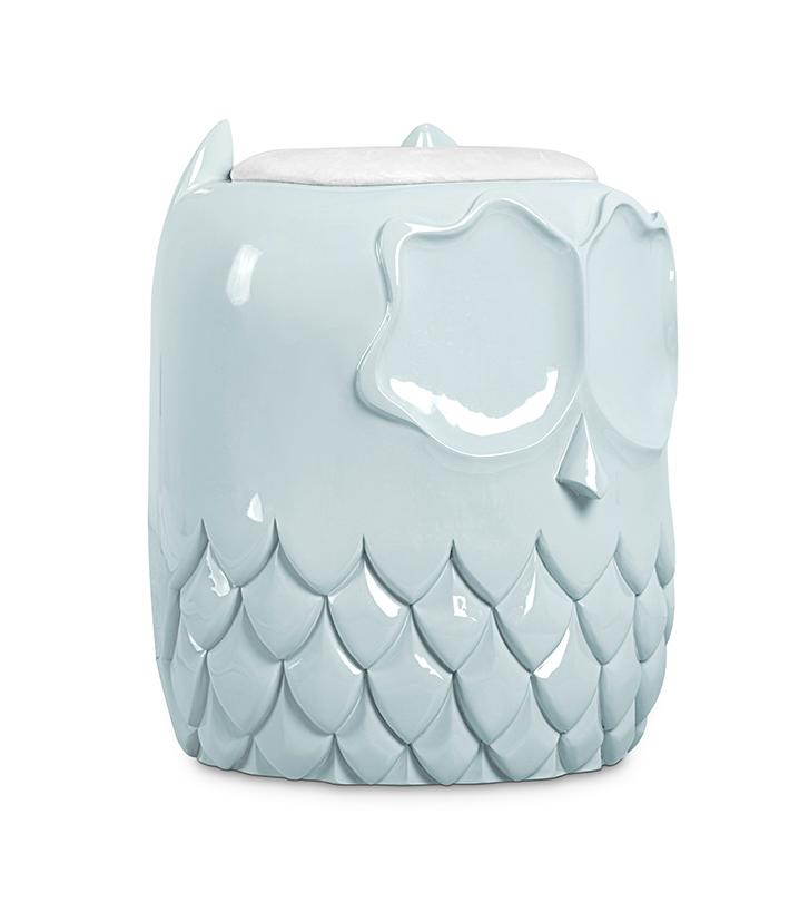 Weise Eulen‑Hocker