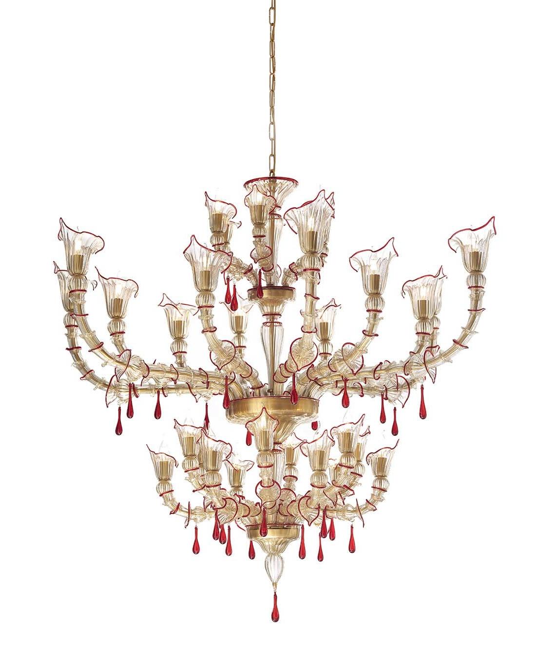 Gold Rezzonico Murano-Glas-Kronleuchter