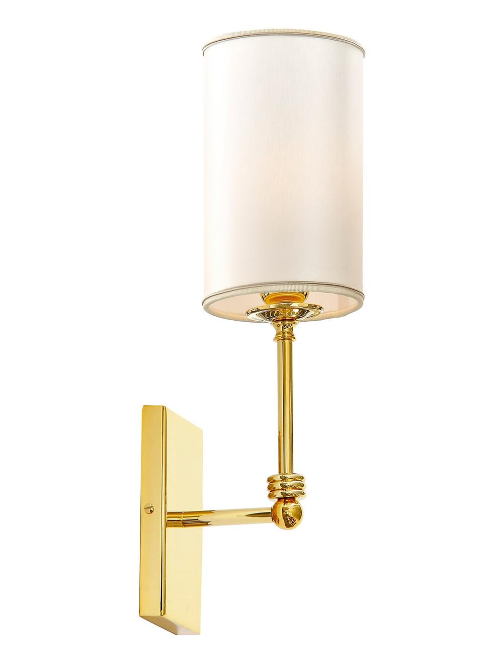 Polierter Gold Messing-Wandleuchte mit Schirm