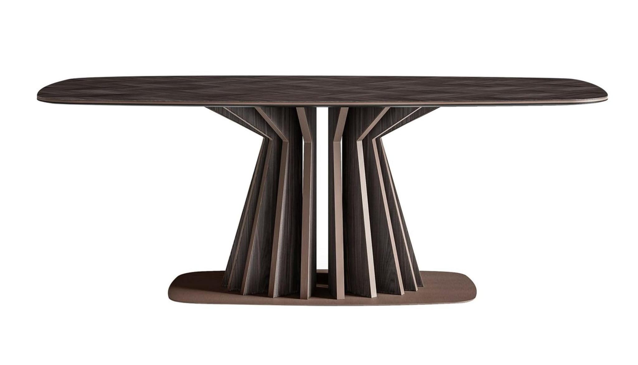 Dunkler rechteckiger Esstisch | Dimensions: B 220 cm