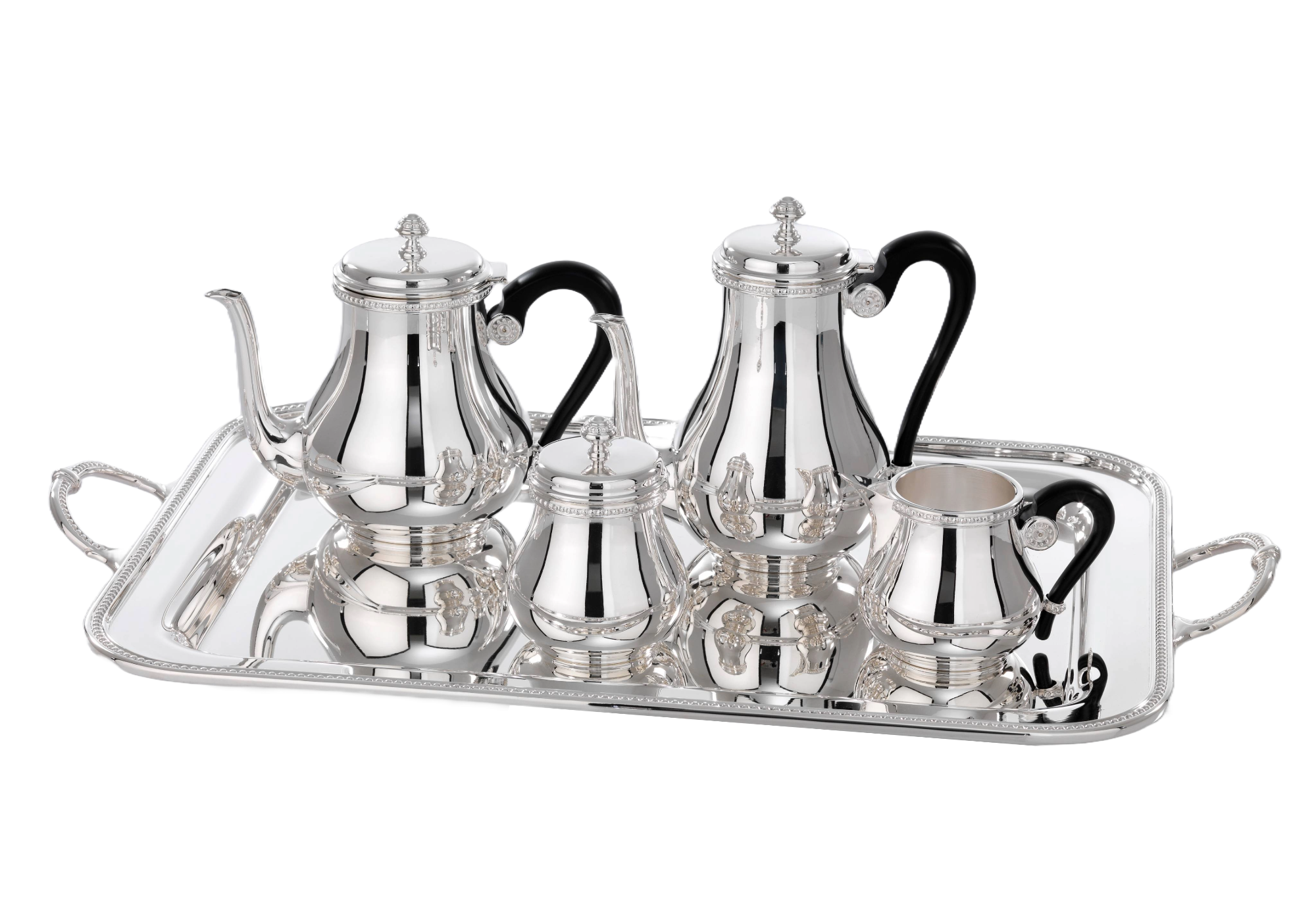 Royal Silber‑Tee‑ und Kaffee‑Set mit Tablett