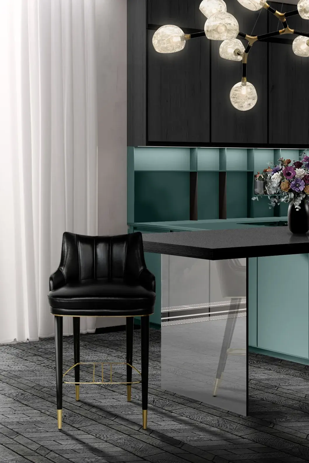 Velvet Theken‑Barhocker