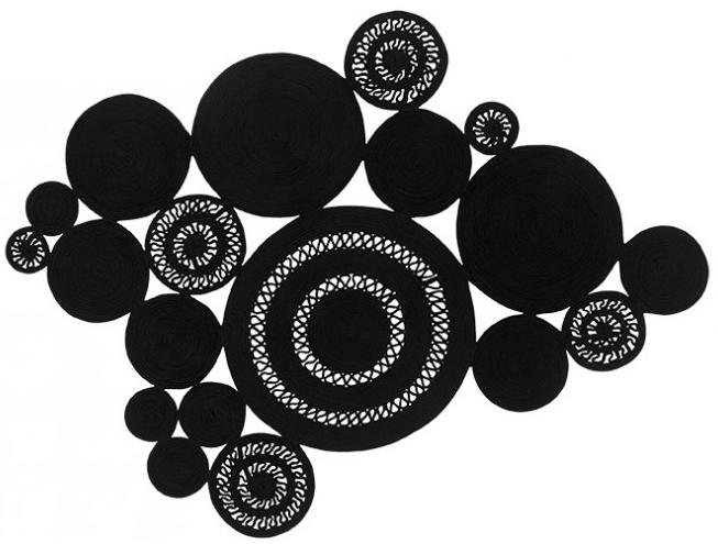 Alyssa Patchwork Black Teppich | Größe: 200 x 300 cm