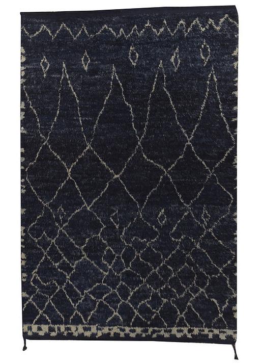 Berber Schwarz & Weiß Hoher Flor Teppich | Größe: 300 x 400 cm