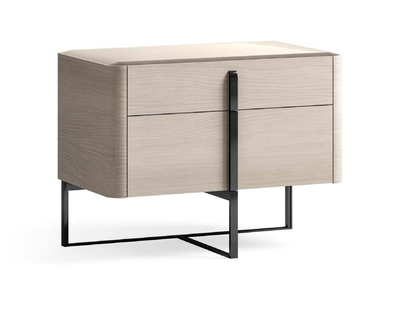 Nachttisch mit Glasplatte 80